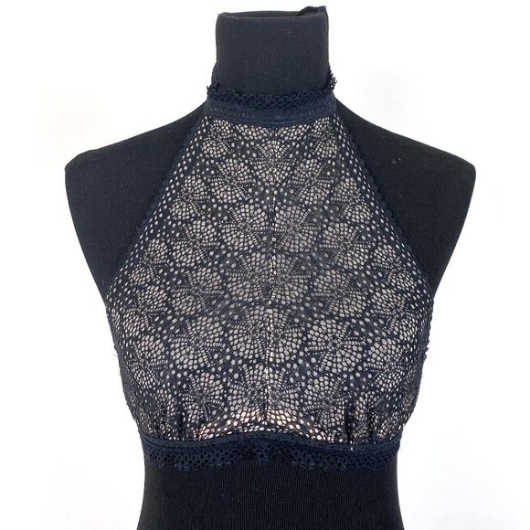Victoria's Secret Other - Black Lace Halter Bralette Crop Top